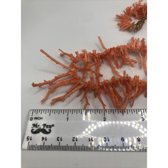 Salmon Branch Coral Lot~2 Necklaces & 1 Pair Earrings - Picture 5 of 9